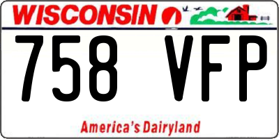 WI license plate 758VFP