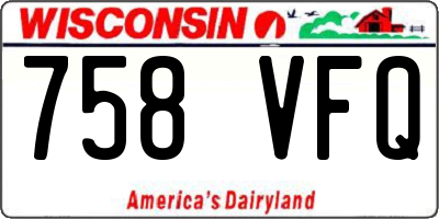 WI license plate 758VFQ