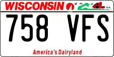 WI license plate 758VFS