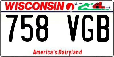 WI license plate 758VGB