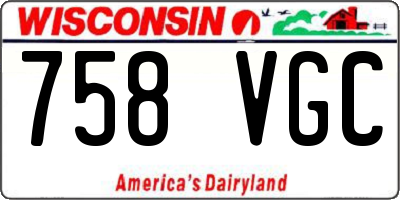 WI license plate 758VGC