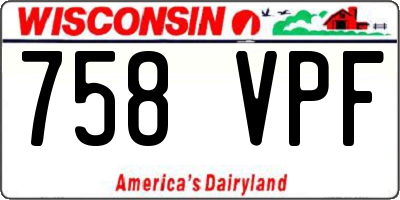 WI license plate 758VPF