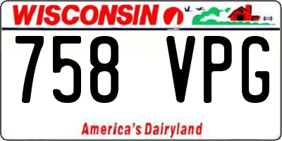 WI license plate 758VPG