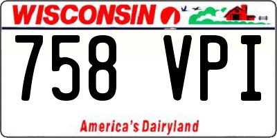 WI license plate 758VPI