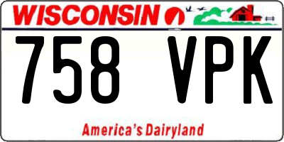 WI license plate 758VPK