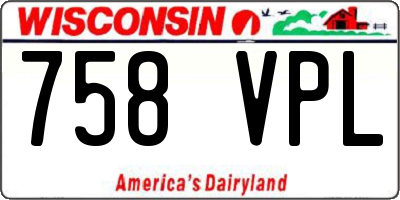 WI license plate 758VPL