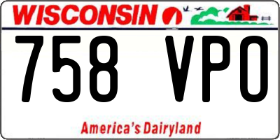 WI license plate 758VPO