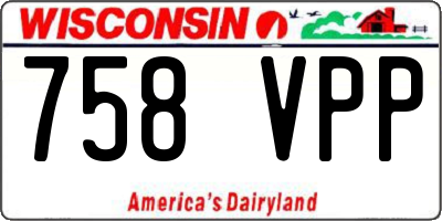 WI license plate 758VPP