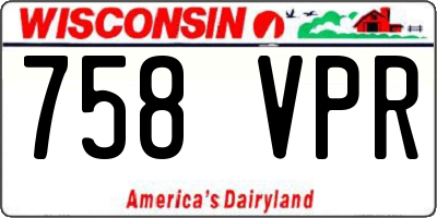 WI license plate 758VPR