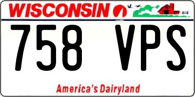 WI license plate 758VPS