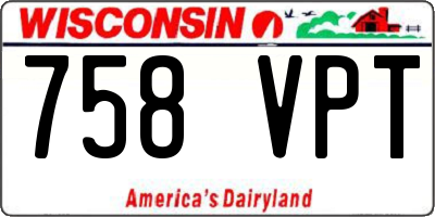 WI license plate 758VPT
