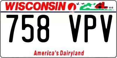 WI license plate 758VPV