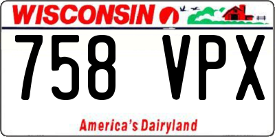 WI license plate 758VPX