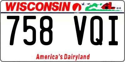 WI license plate 758VQI