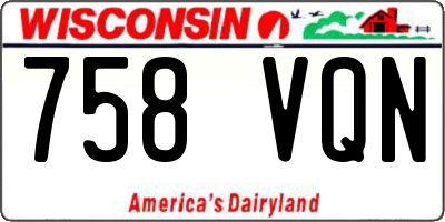 WI license plate 758VQN