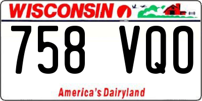 WI license plate 758VQO