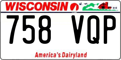 WI license plate 758VQP