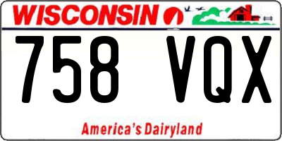 WI license plate 758VQX
