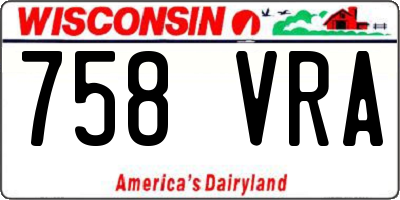 WI license plate 758VRA