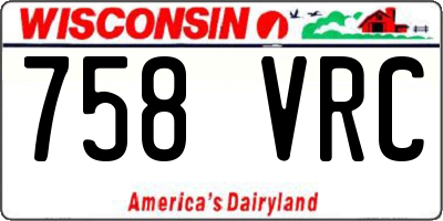 WI license plate 758VRC