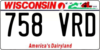 WI license plate 758VRD