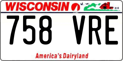 WI license plate 758VRE