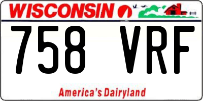 WI license plate 758VRF