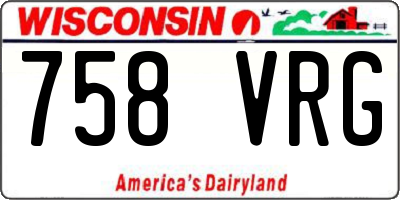 WI license plate 758VRG