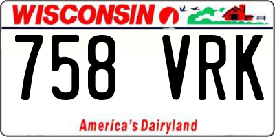 WI license plate 758VRK
