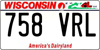 WI license plate 758VRL