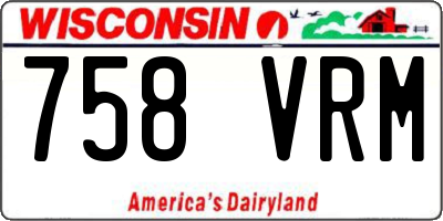 WI license plate 758VRM