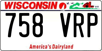 WI license plate 758VRP