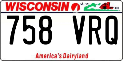 WI license plate 758VRQ