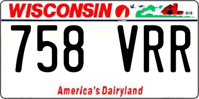 WI license plate 758VRR