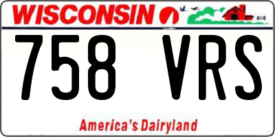 WI license plate 758VRS