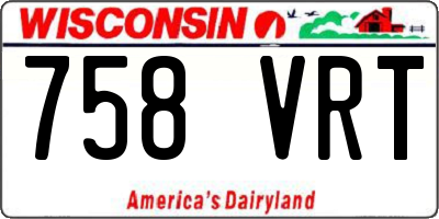 WI license plate 758VRT