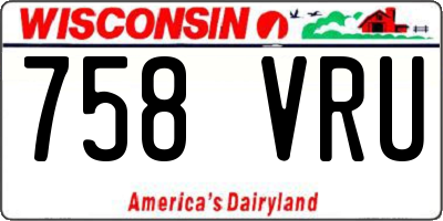WI license plate 758VRU