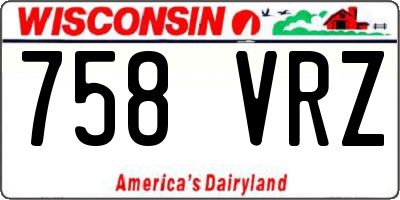 WI license plate 758VRZ