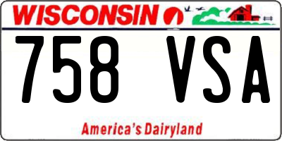 WI license plate 758VSA