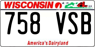 WI license plate 758VSB