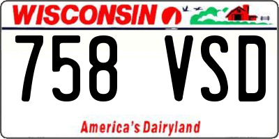 WI license plate 758VSD