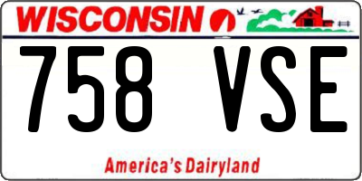 WI license plate 758VSE