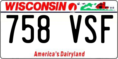 WI license plate 758VSF