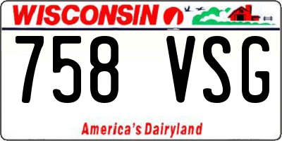 WI license plate 758VSG