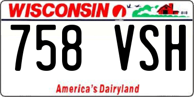 WI license plate 758VSH