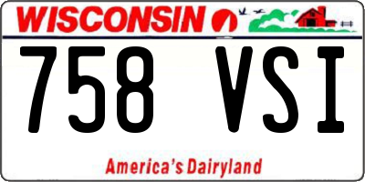 WI license plate 758VSI