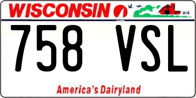 WI license plate 758VSL