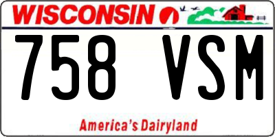 WI license plate 758VSM