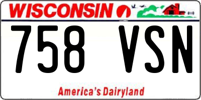 WI license plate 758VSN