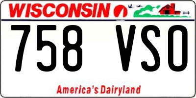 WI license plate 758VSO